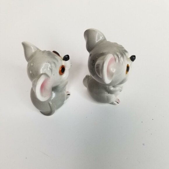 Vintage Salt and Pepper Shakers Big Ears Gray Mice Mouse Anthropomorphic - Picture 5 of 8
